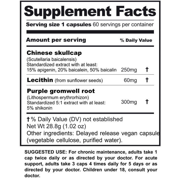 Detox Spike Buster supplement facts and usage instructions.