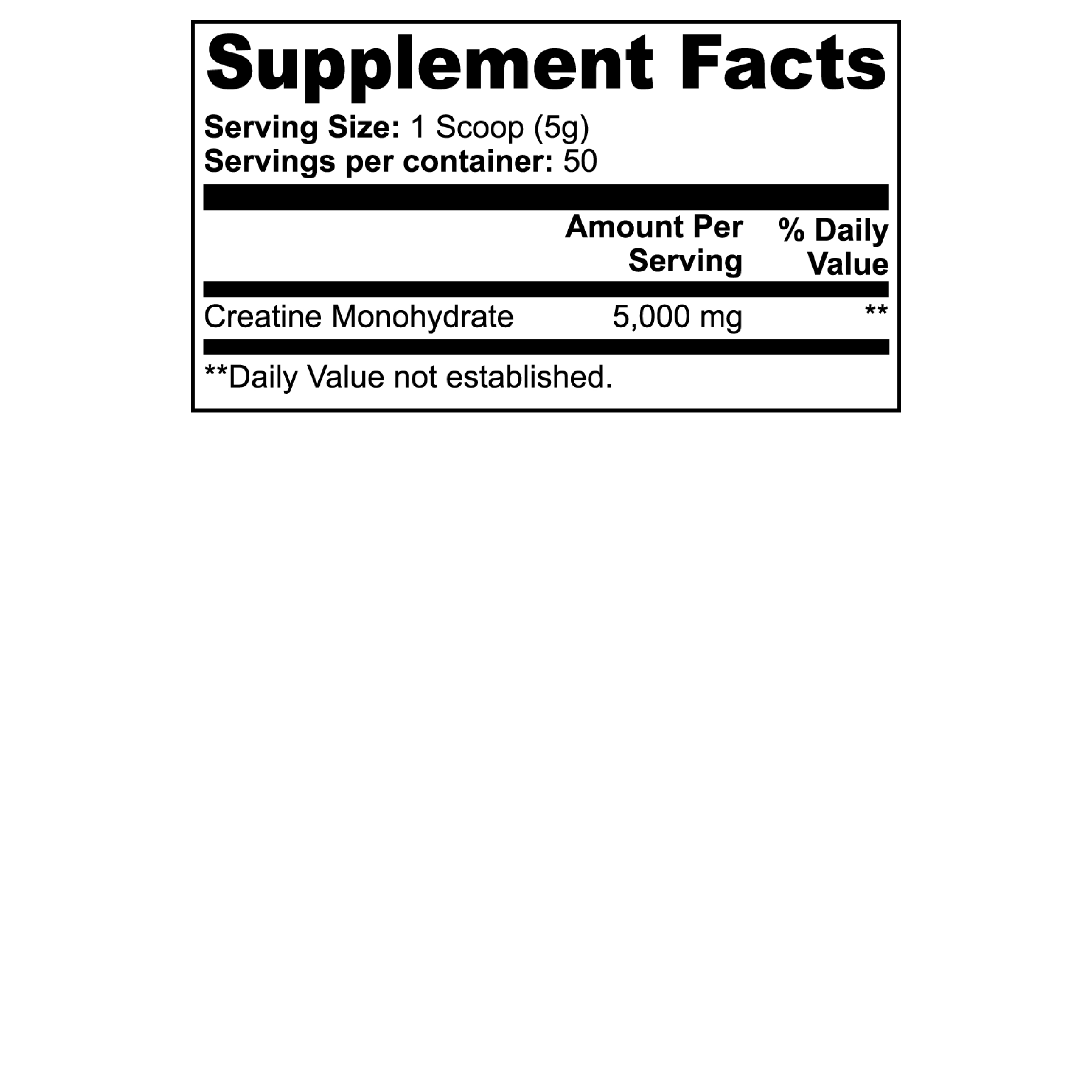 Build Creatine supplement facts and usage instructions.