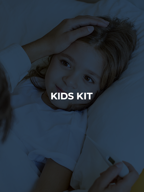 Parent comforting a child, reflecting the KIDS KIT and its essential medications for children’s care.