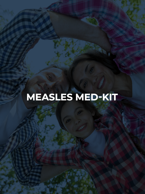 Symbolic photo of a smiling family, representing the Measles Kit’s support for all age groups.